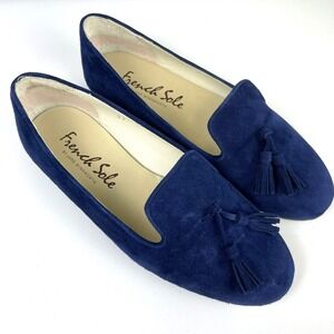 French Sole Blue Suede Ballet Flats Made in Spain by Jane Winkworth Women EU 37‎
